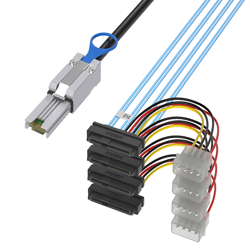 MINI SAS SFF8088 TO 4*SAS SFF8482 Cable